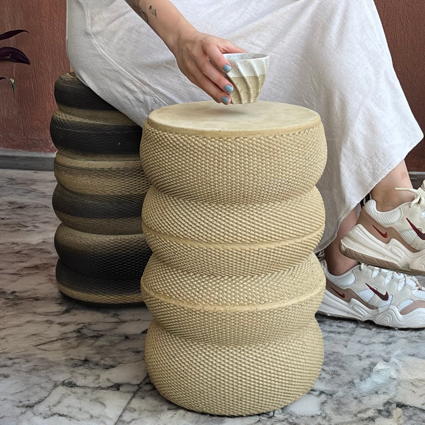 3D Seramik Yan Sehpa Tabure - Soho 485