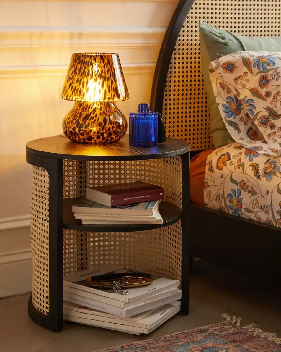 Siyah Doğal Ahşap Hazeran Yan Sehpa - Soho 501