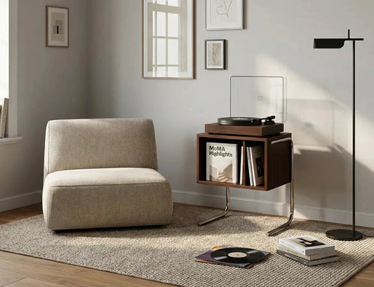 Doğal Ahşap Plak Standı / Yan Sehpa - Soho 651