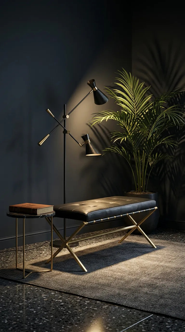 Gold Metal Deri Bench - Soho 269-1 Teşhir Ürünü