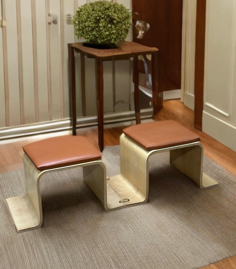 Doğal Ahşap Deri Bench - Soho 562