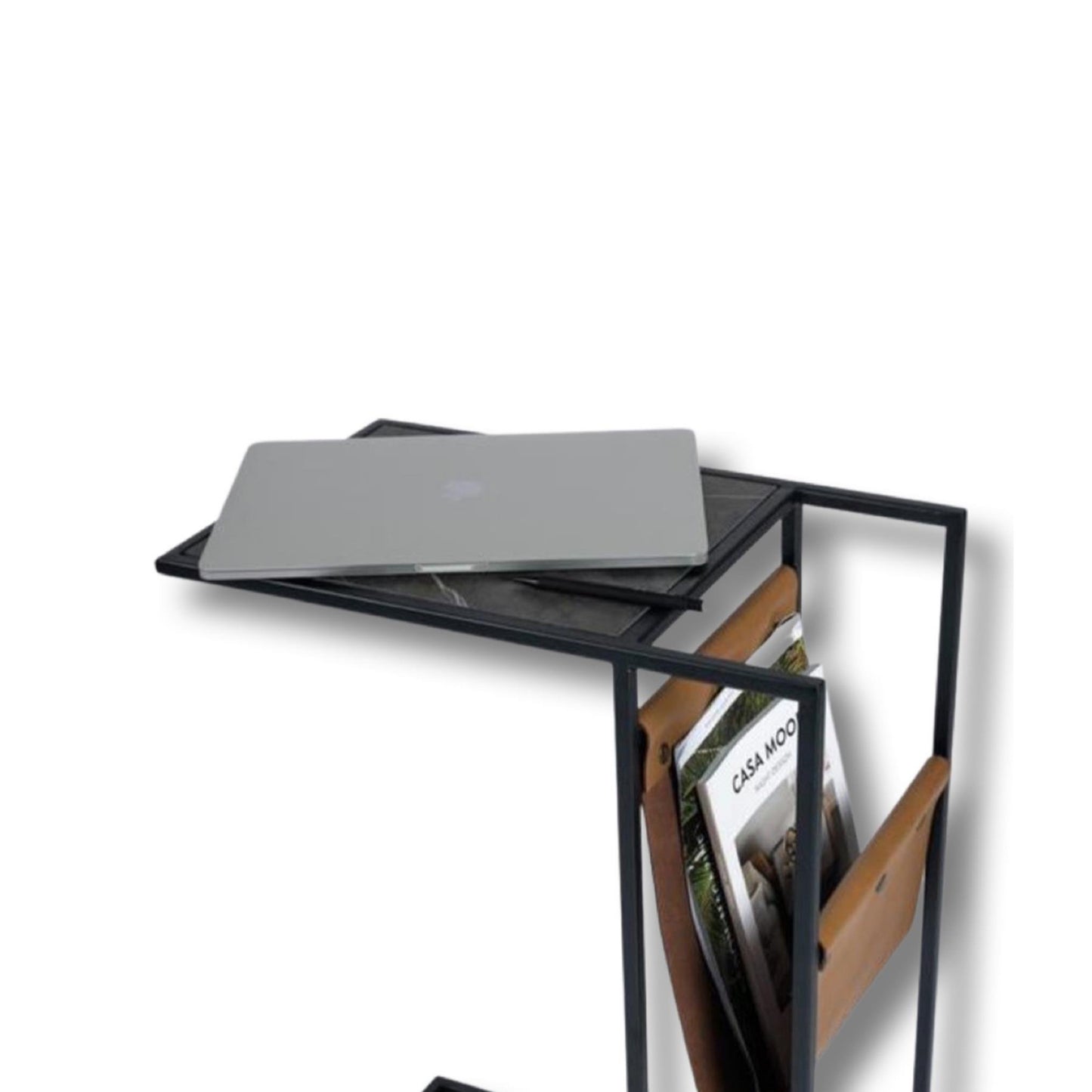 Doğal Mermer Deri Yan Sehpa - Soho 114