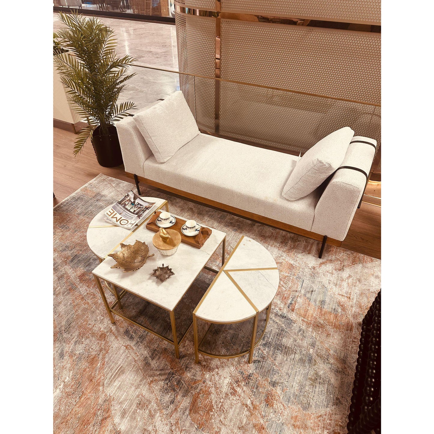 Trio Beyaz Mermer Orta Sehpa - Soho 355