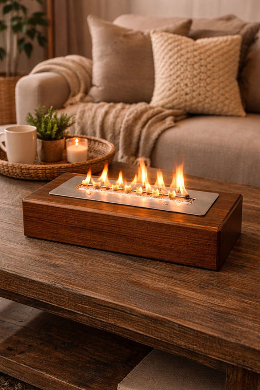 Doğal Ahşap Masaüstü Şömine - Soho 643