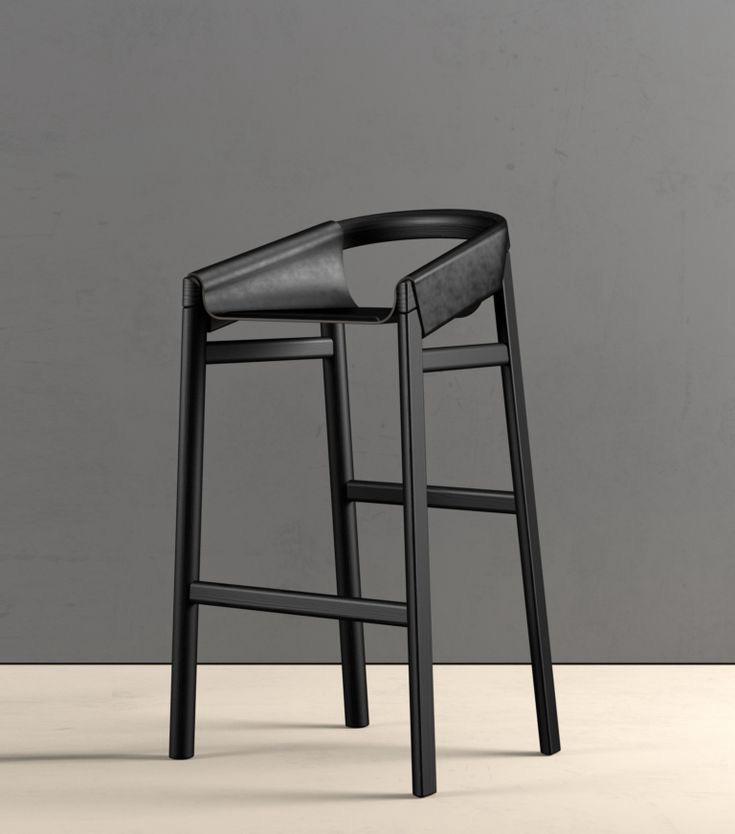 Doğal Ahşap Gerçek Deri Bar Sandalyesi Soho 551