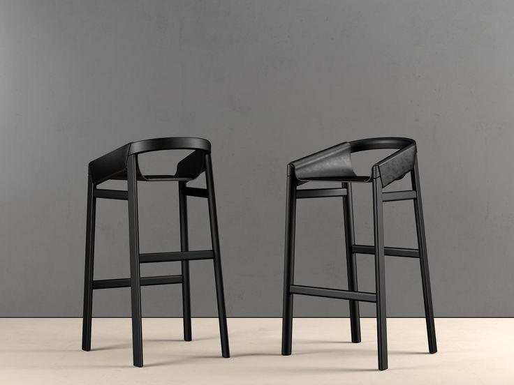 Doğal Ahşap Gerçek Deri Bar Sandalyesi Soho 551