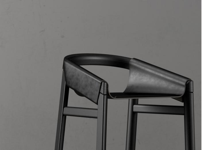 Doğal Ahşap Gerçek Deri Bar Sandalyesi Soho 551