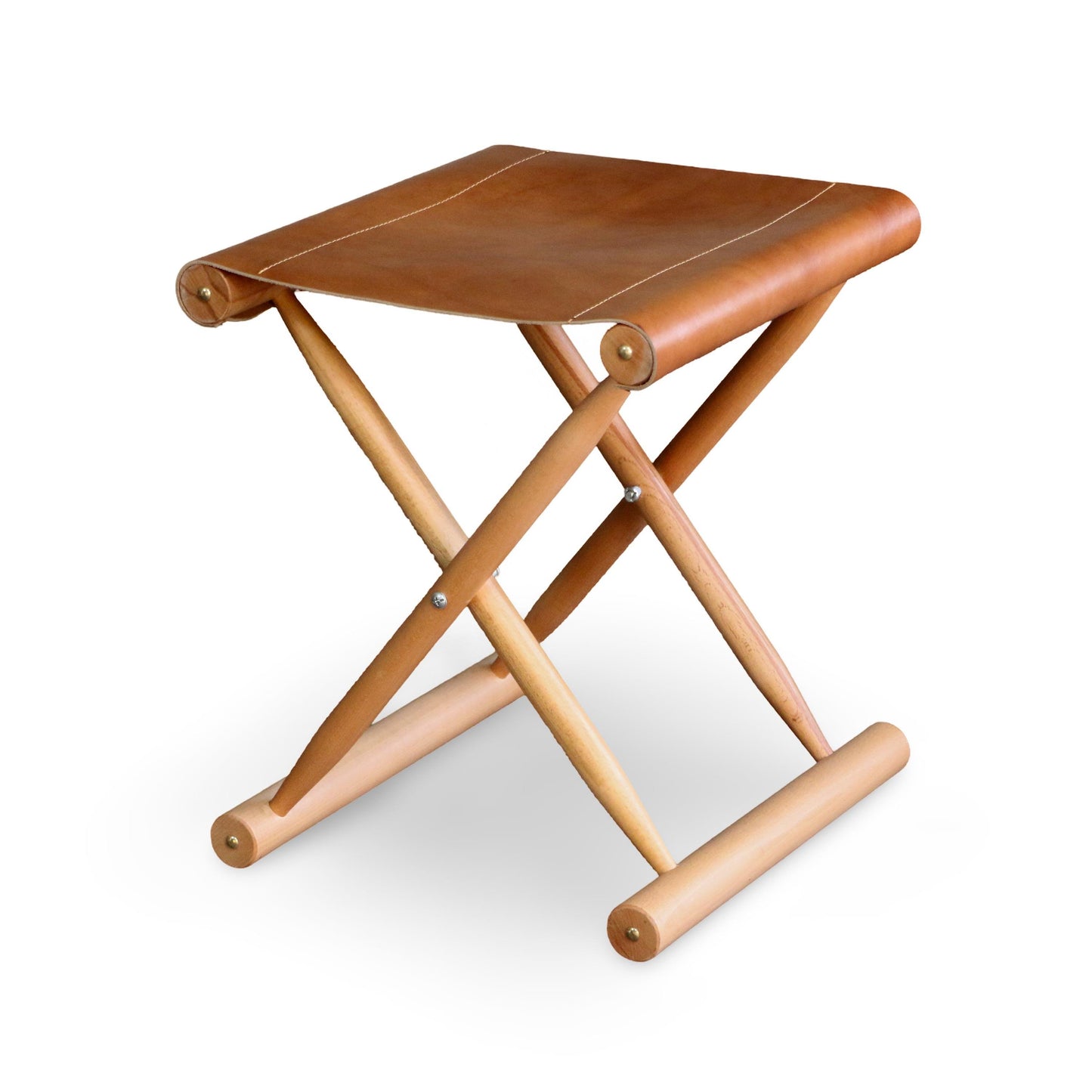 Taba Gerçek Deri Ahşap Tabure - Soho 282