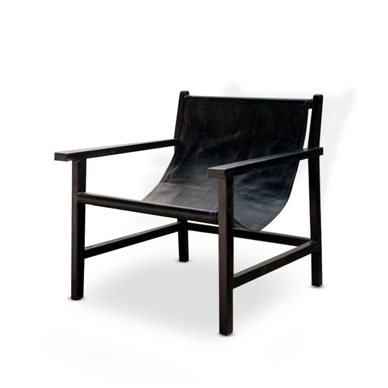 Ahşap Deri Siyah Berjer - Soho 150