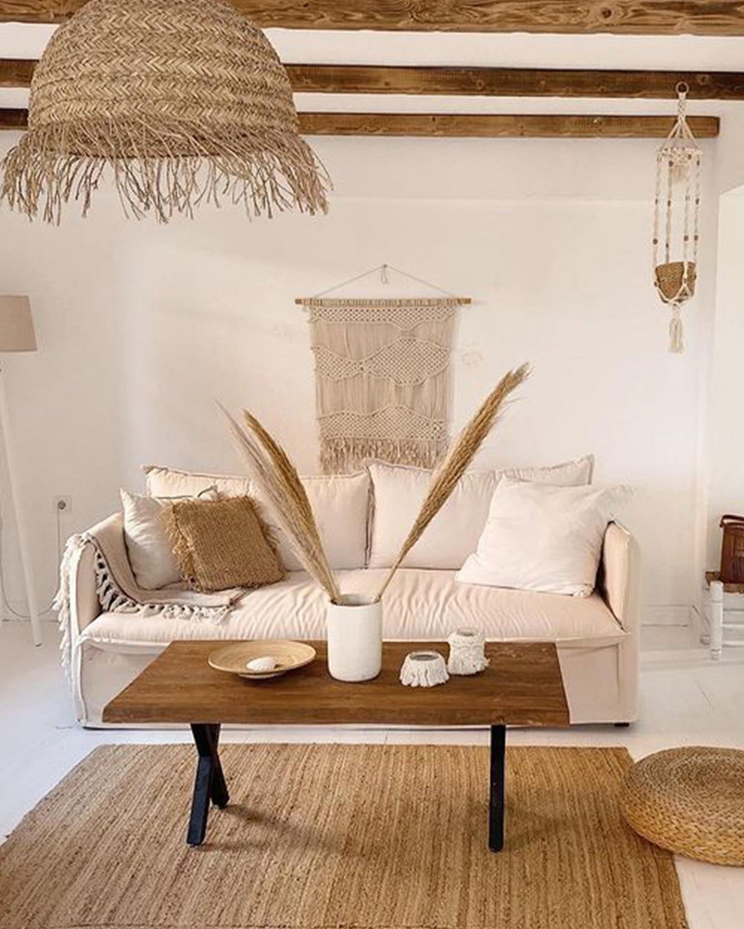 Beyaz Keten İkili Koltuk - Soho 247