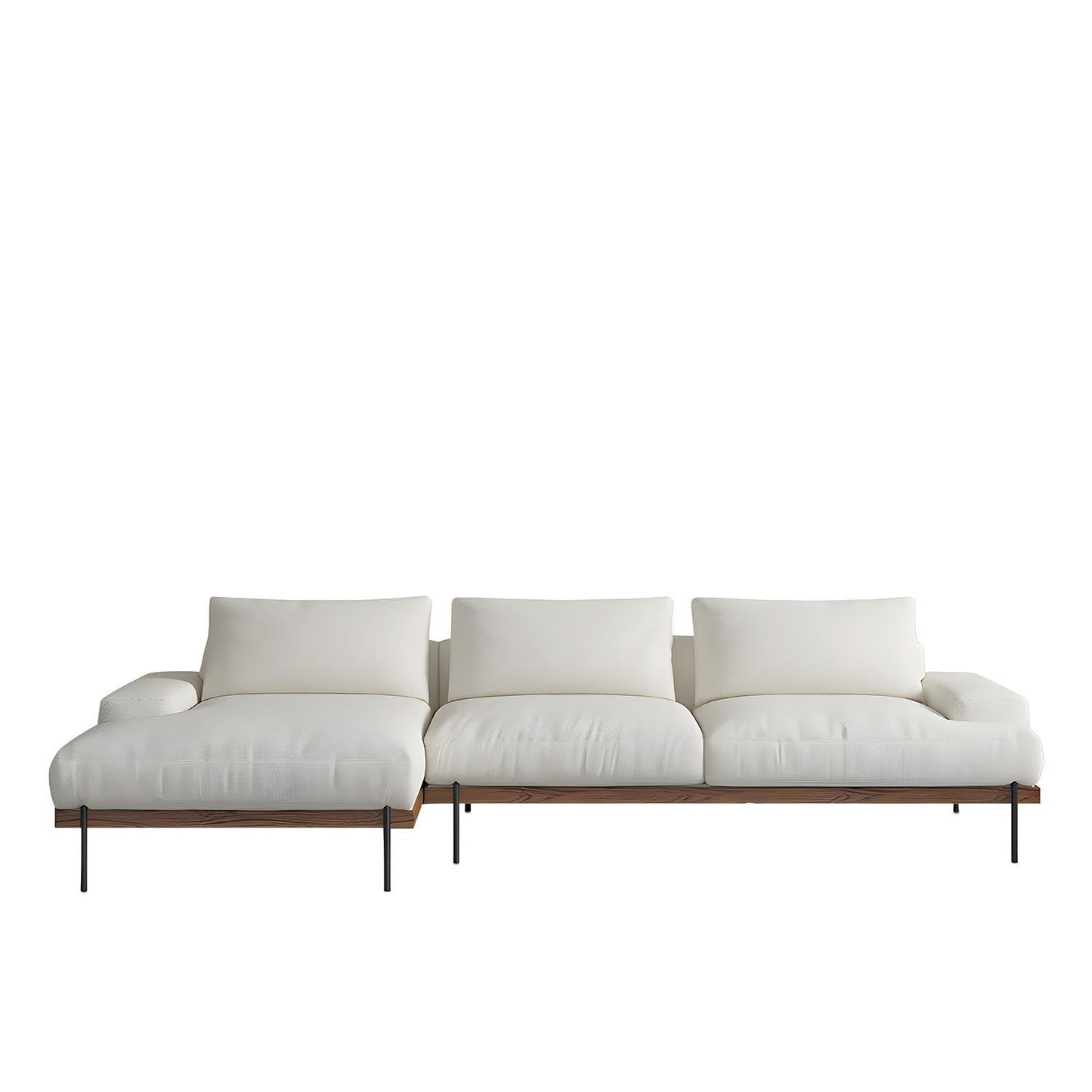 Beyaz Keten Sol Köşe Koltuk - Soho 250