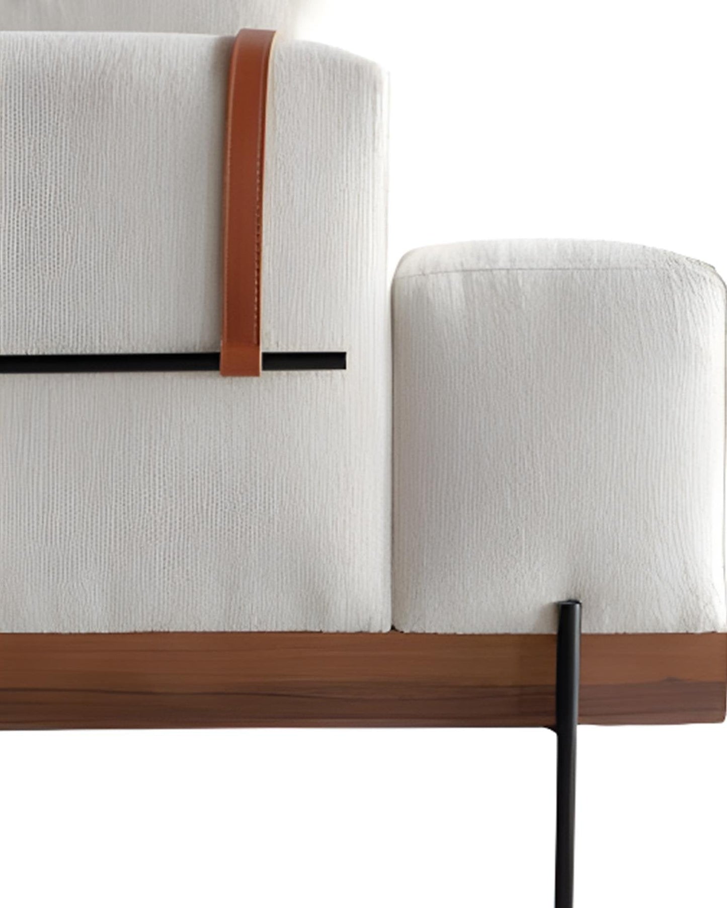 Beyaz Keten Sağ Köşe Koltuk - Soho 249