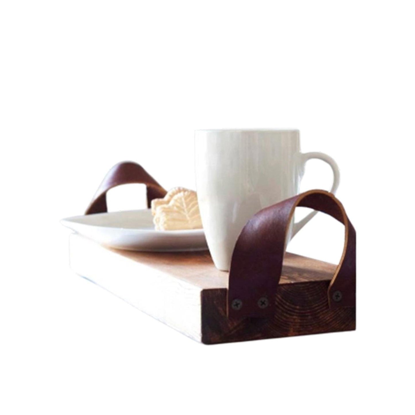 Deri Detaylı Ahşap Tepsi - Soho 131