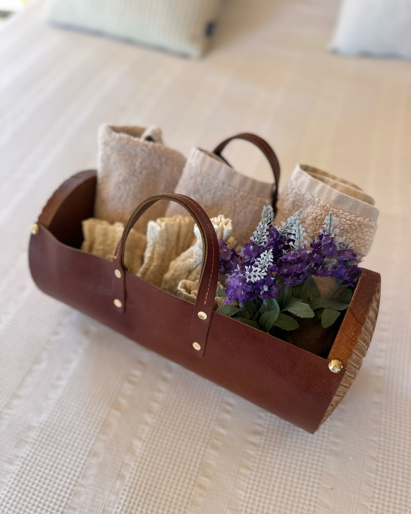 Deri/Ahşap Sepet - Soho 464