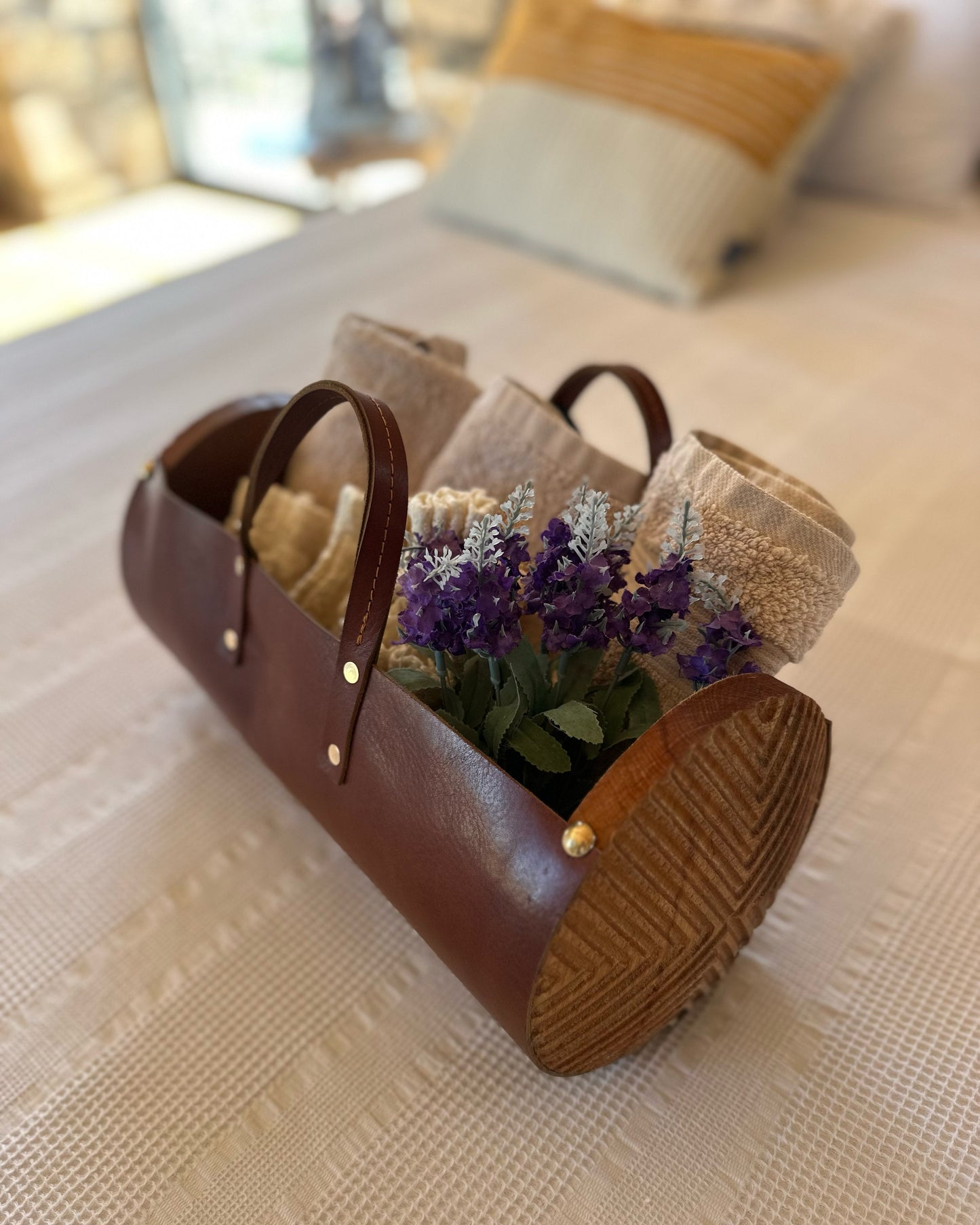 Deri/Ahşap Sepet - Soho 464