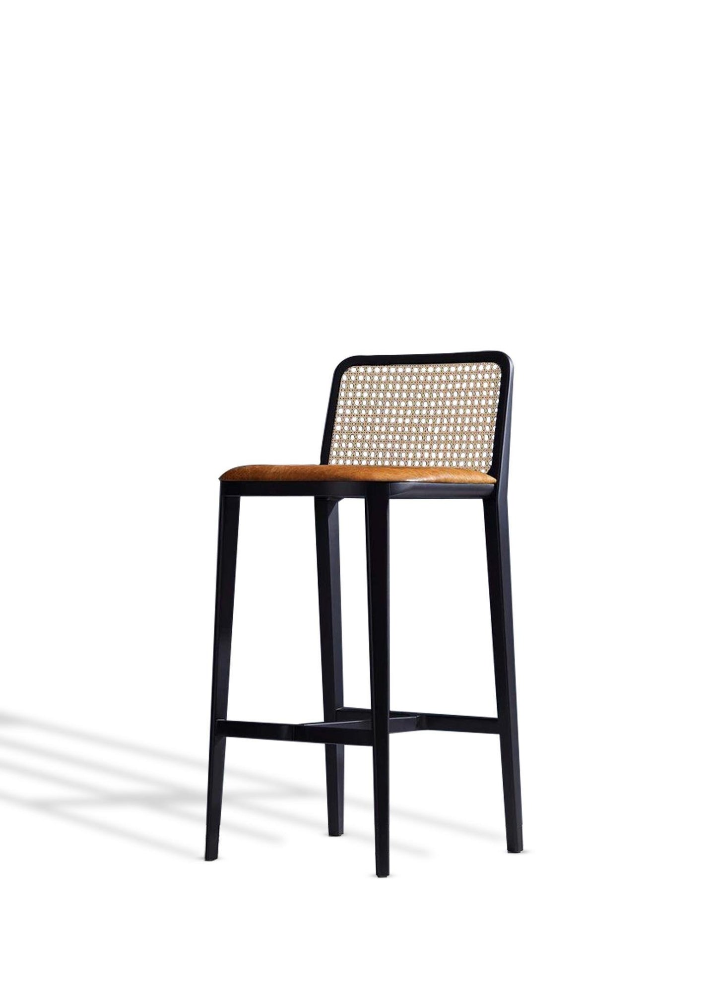 Doğal Ahşap - Deri Bar Sandalyesi - Soho 221