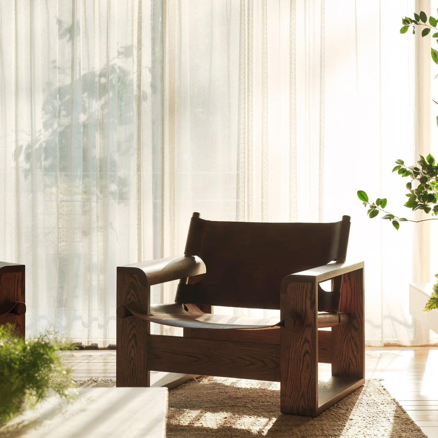 Doğal Ahşap Gerçek Deri Berjer - Soho 531