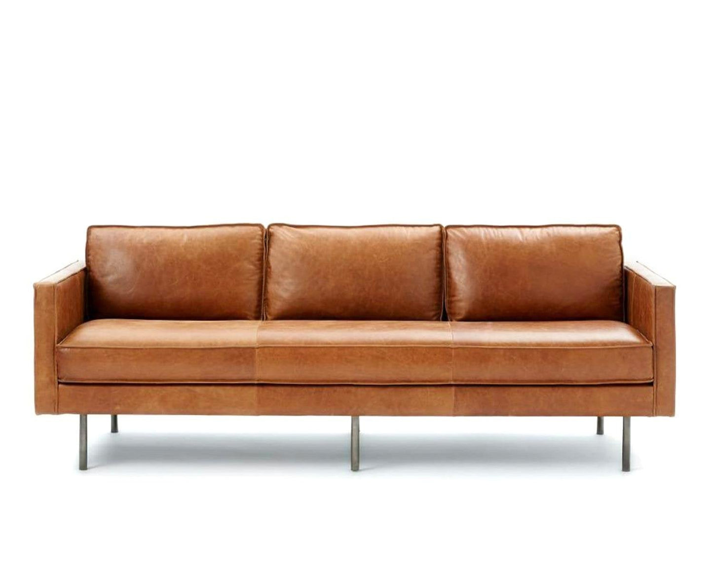 Gerçek Deri Kahverengi Üçlü Koltuk - Soho 301