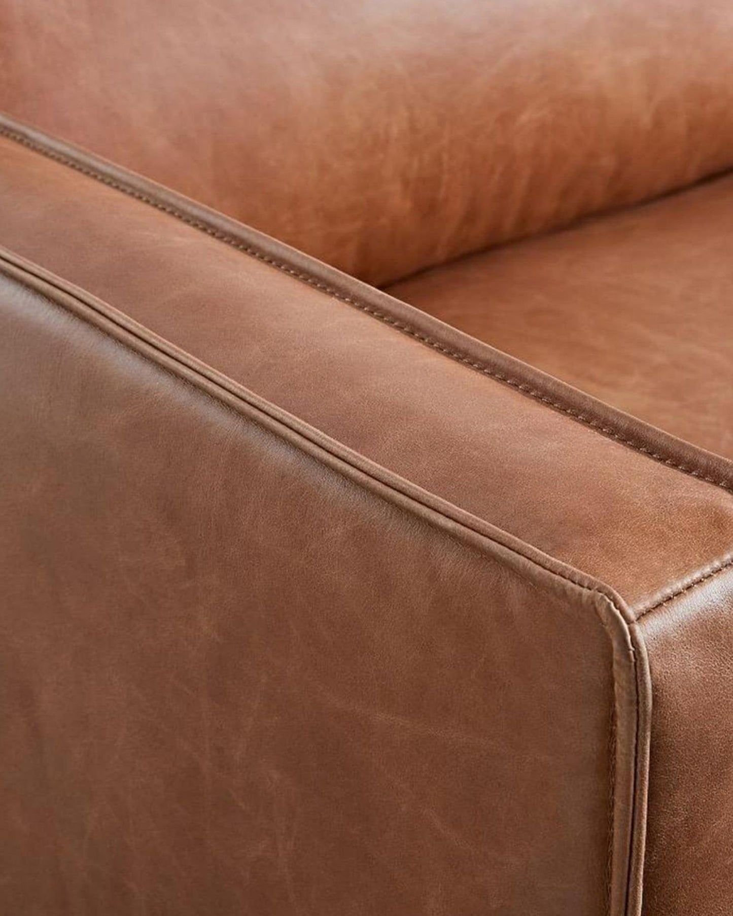 Gerçek Deri Kahverengi Üçlü Koltuk - Soho 301