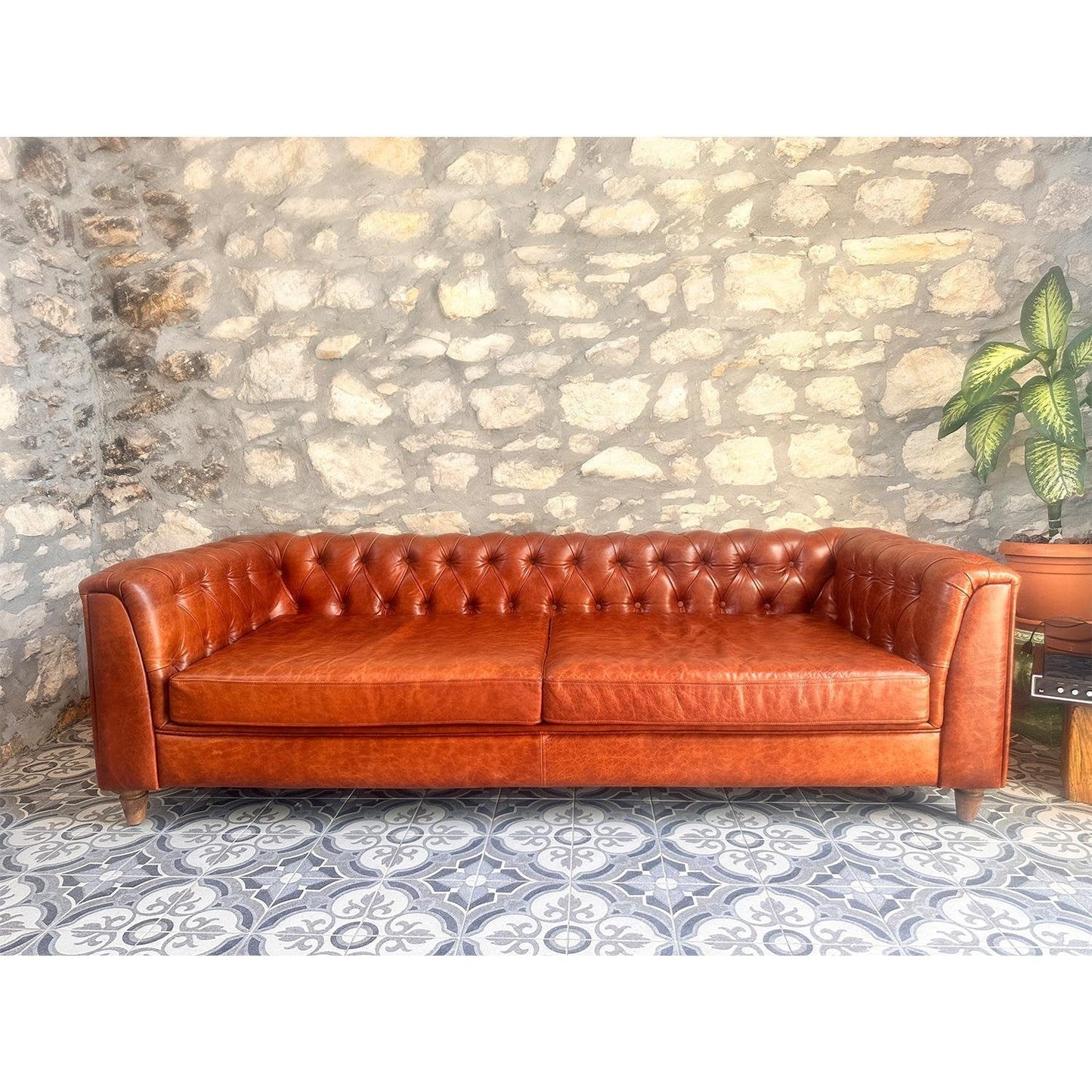 Gerçek Deri Chester 3'lü Koltuk - Soho 419