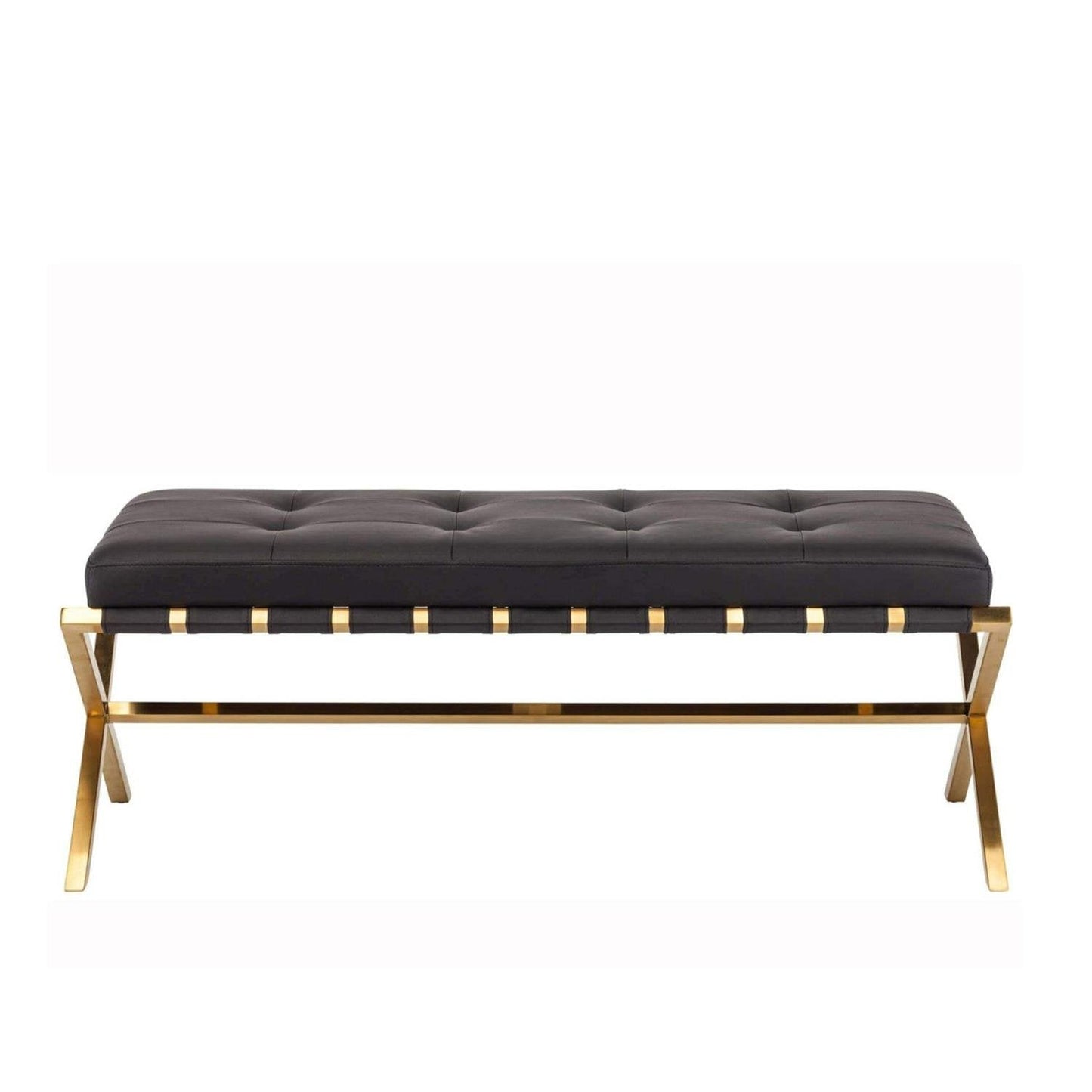 Gold Metal Deri Bench - Soho 269