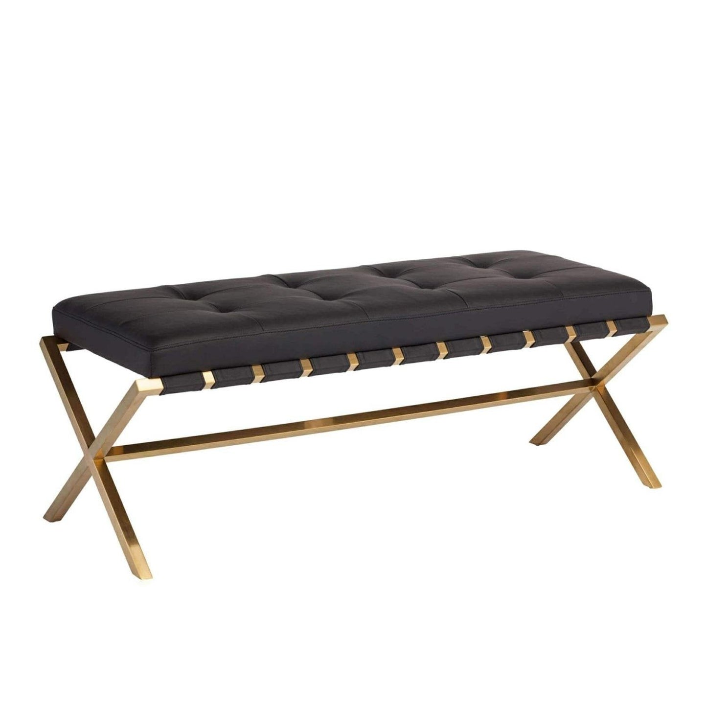 Gold Metal Deri Bench - Soho 269