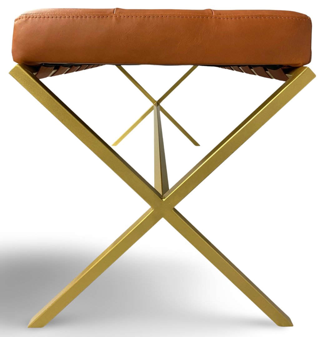 Gold Metal Deri Bench - Soho 439