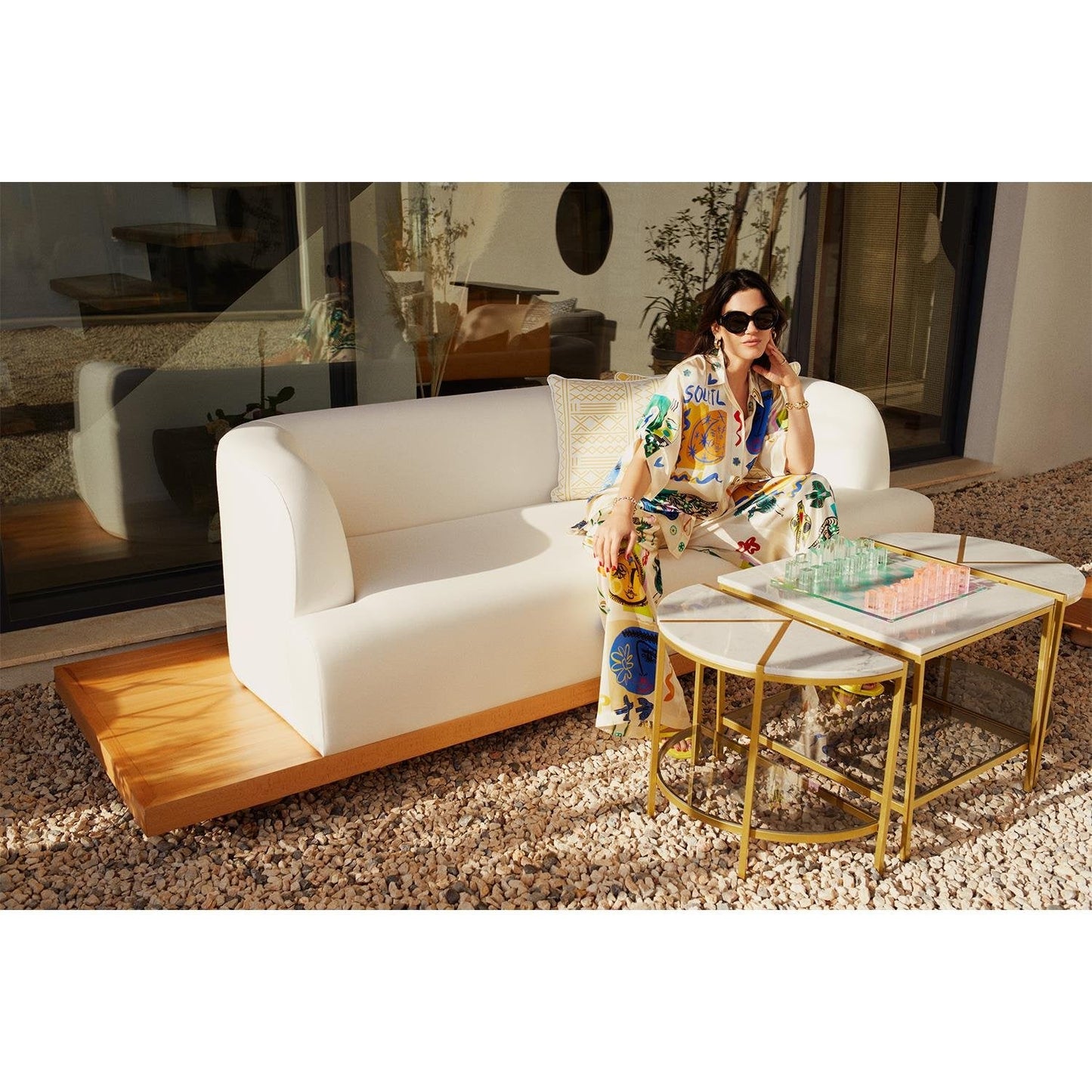 Trio Beyaz Mermer Orta Sehpa - Soho 355