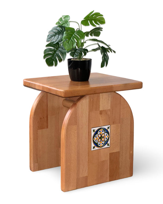 Doğal Ahşap Yan Sehpa-Tabure - Soho 515