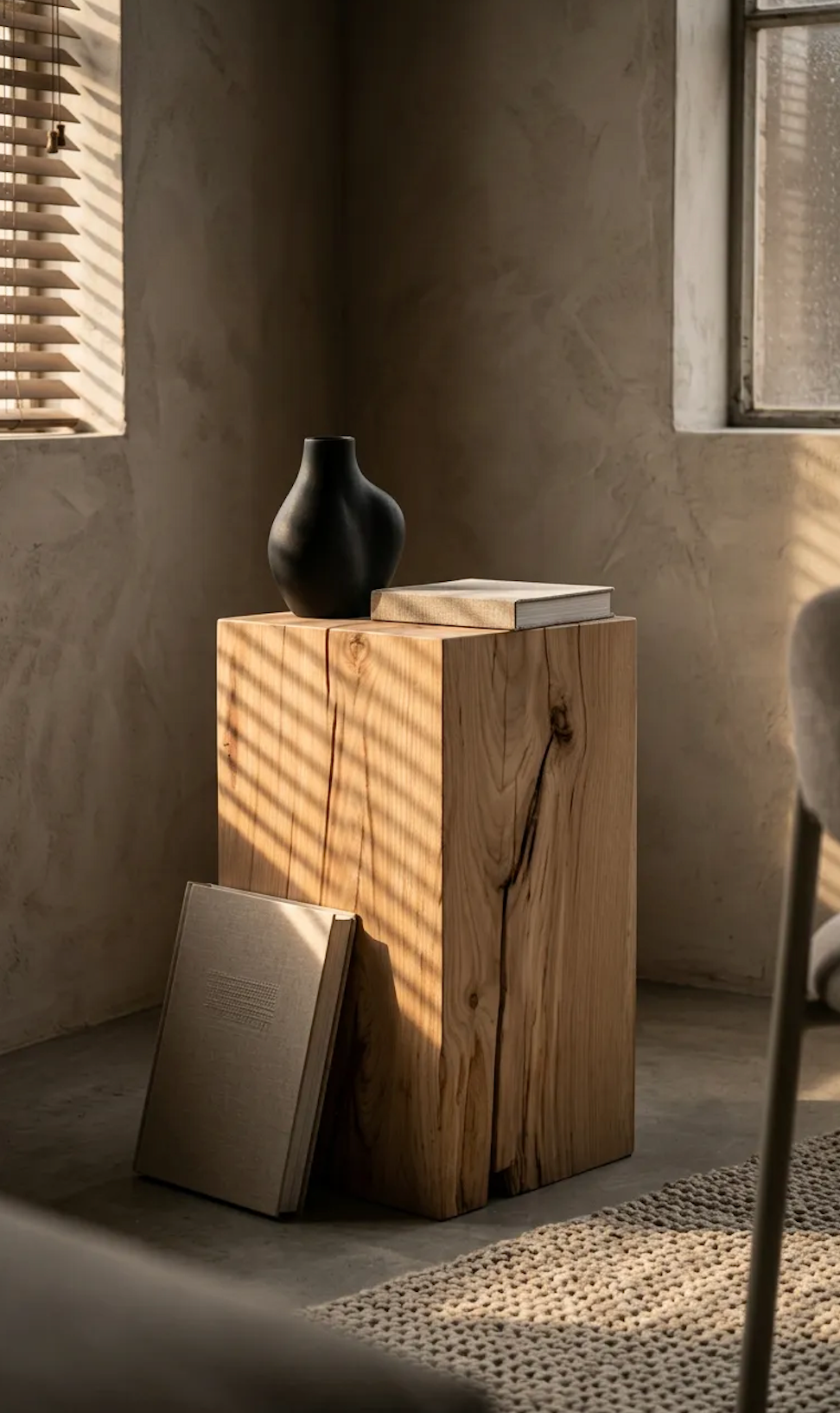 Ahşap Naturel Kütük Yan Sehpa - Soho 188