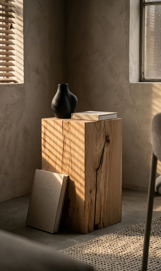 Ahşap Naturel Kütük Yan Sehpa - Soho 188