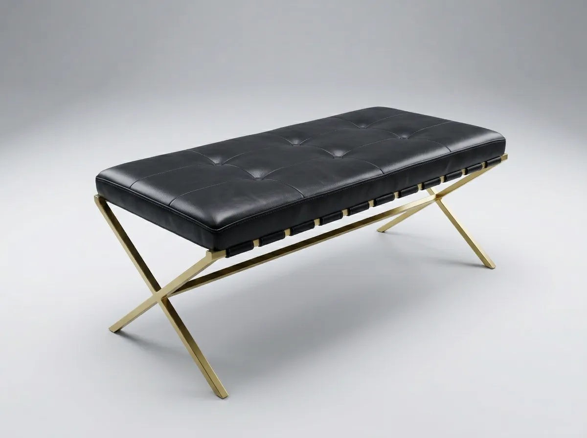 Gold Metal Deri Bench - Soho 269-1 Teşhir Ürünü