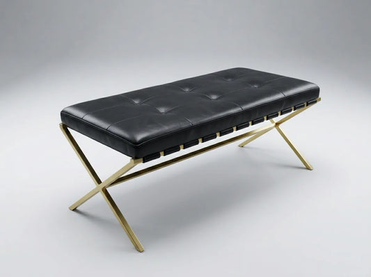 Gold Metal Deri Bench - Soho 269-1 Teşhir Ürünü
