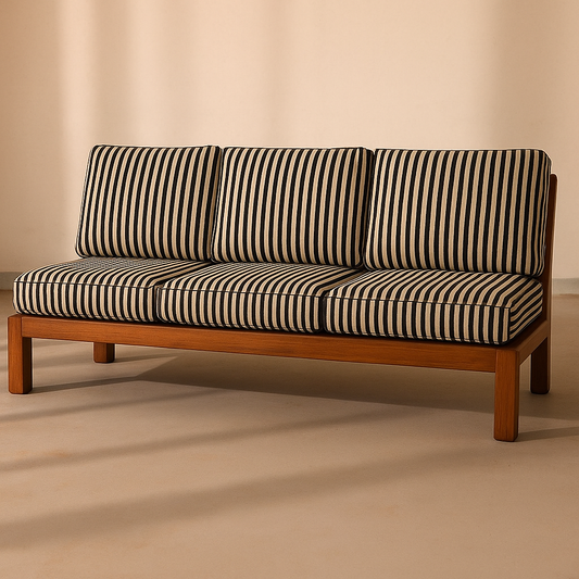 Doğal Ahşap Üçlü Koltuk - Soho 586