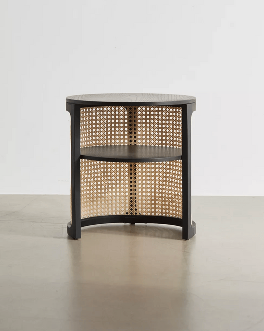 Siyah Doğal Ahşap Hazeran Yan Sehpa - Soho 501