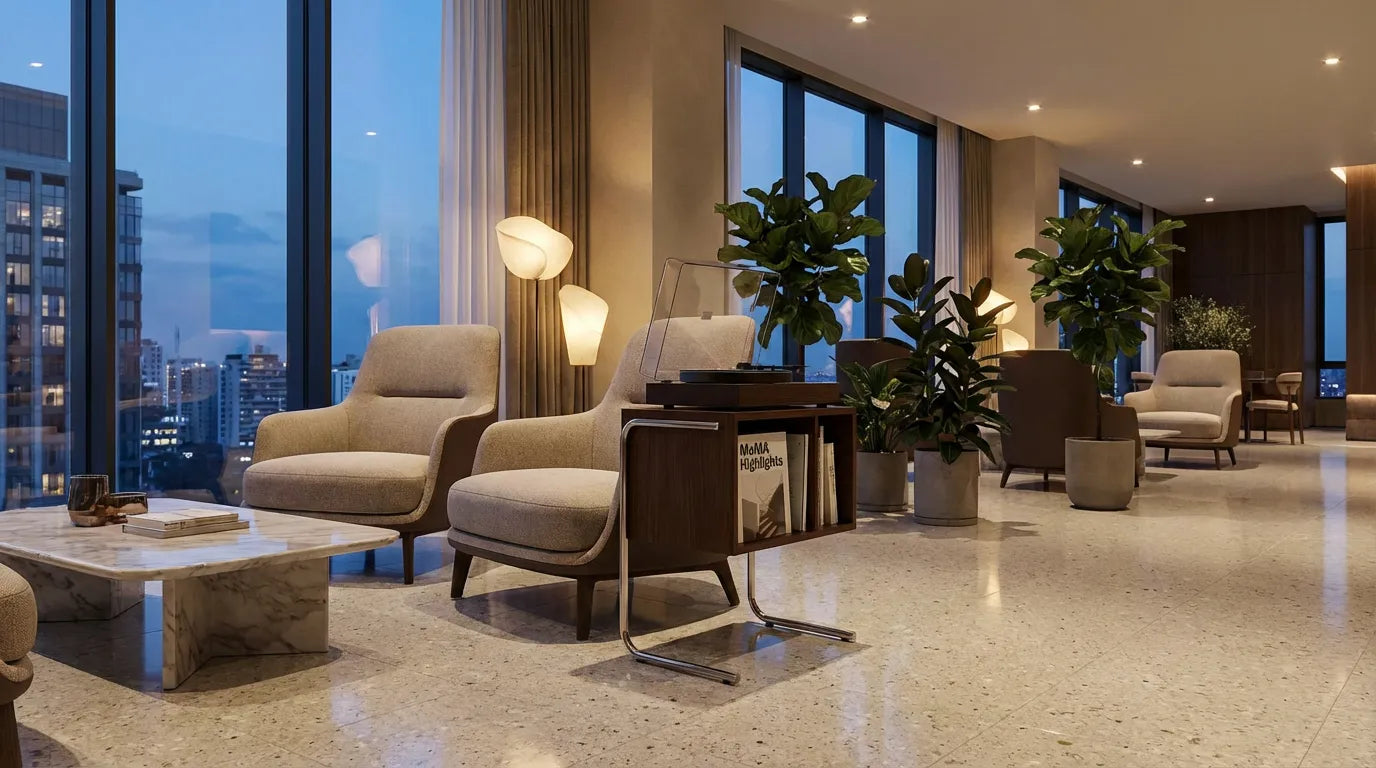 Doğal Ahşap Plak Standı / Yan Sehpa - Soho 651