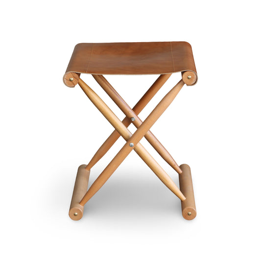 Taba Gerçek Deri Ahşap Tabure - Soho 282