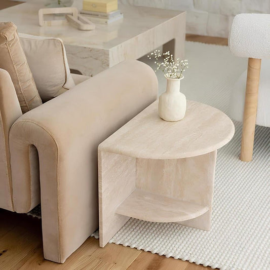 Traverten Yan Sehpa/Komodin - Soho 525