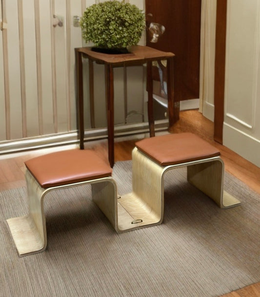 Doğal Ahşap Deri Bench - Soho 562