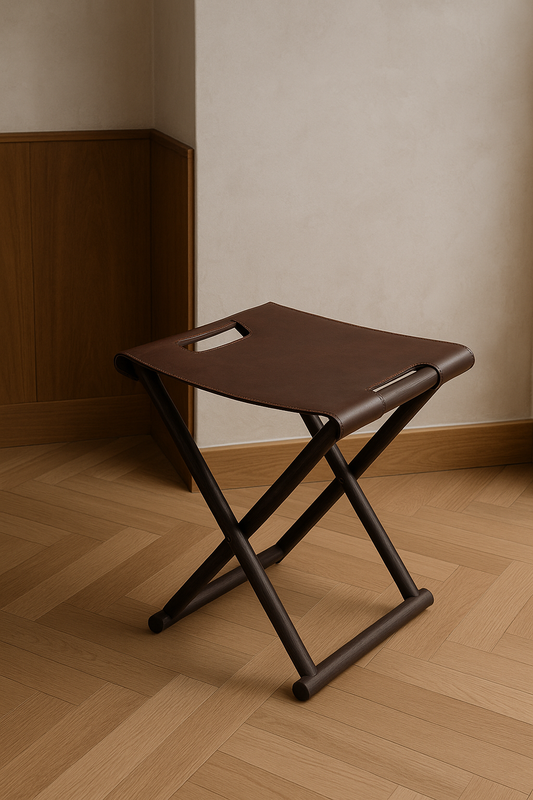 Gerçek Deri Ahşap Tabure - Soho 584