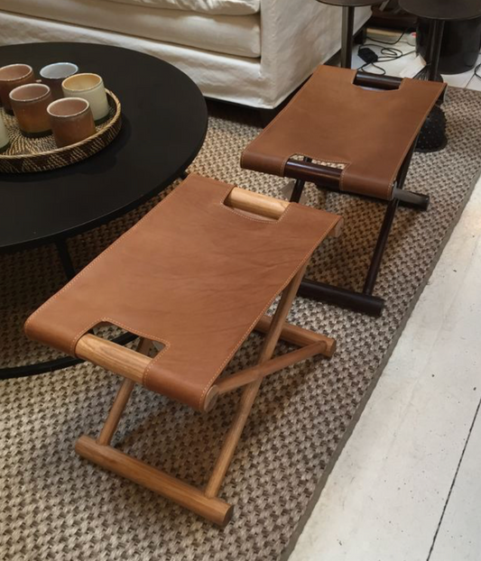 Gerçek Deri Ahşap Tabure - Soho 584