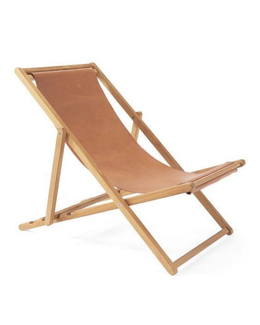 Gerçek Deri Ahşap Şezlong - Soho 143