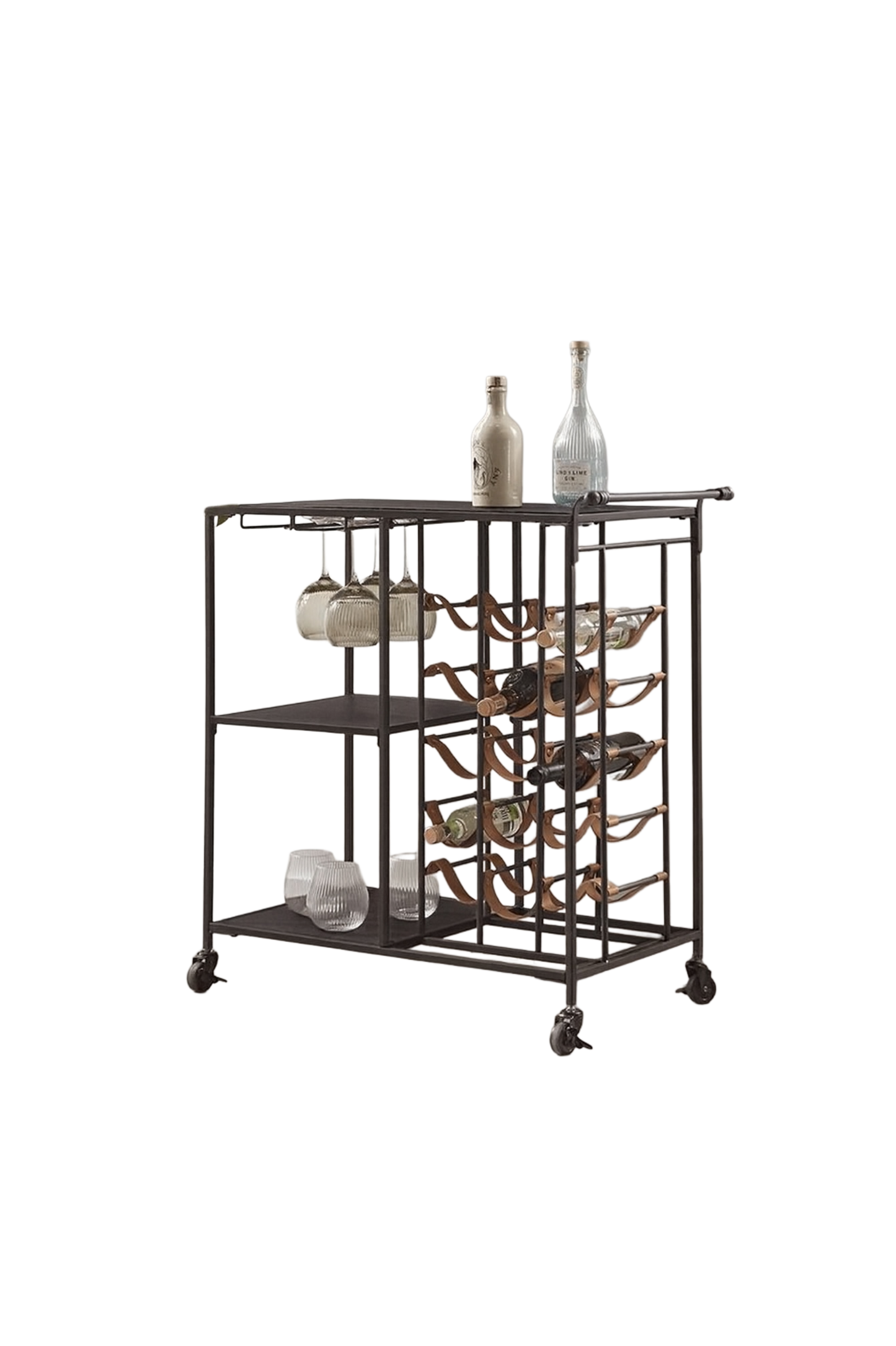 Deri Detaylı Servis Arabası İçki Standı - Soho 630