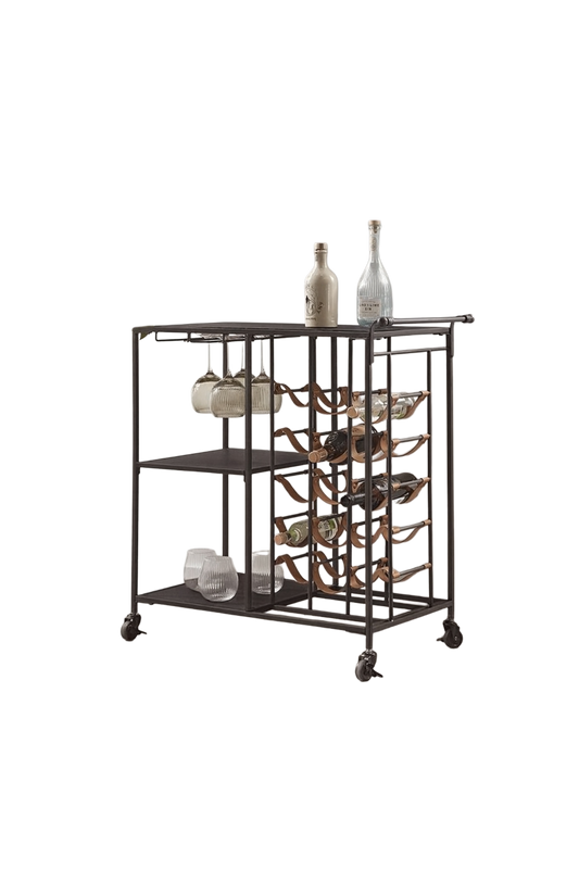 Deri Detaylı Servis Arabası İçki Standı - Soho 630