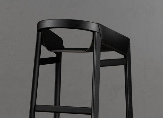 Doğal Ahşap Gerçek Deri Bar Sandalyesi Soho 551