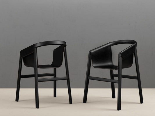 Deri Oturumlu Ahşap Yemek Sandalyesi - Soho 552