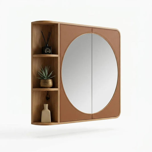 Deri Detaylı Banyo Dolabı - Soho 675