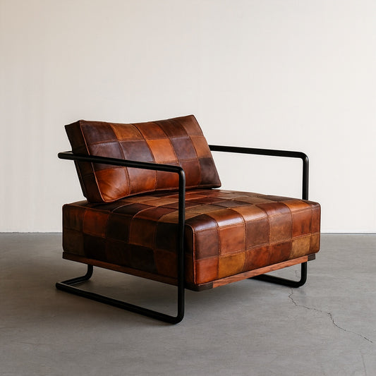 Gerçek Deri Doğal Ahşap Berjer - Soho 272