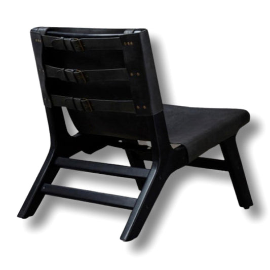 Ahşap Deri Siyah Berjer - Soho 338