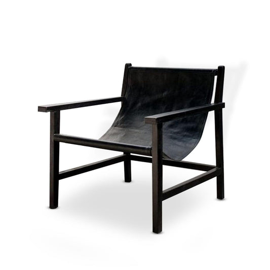 Ahşap Deri Siyah Berjer - Soho 150